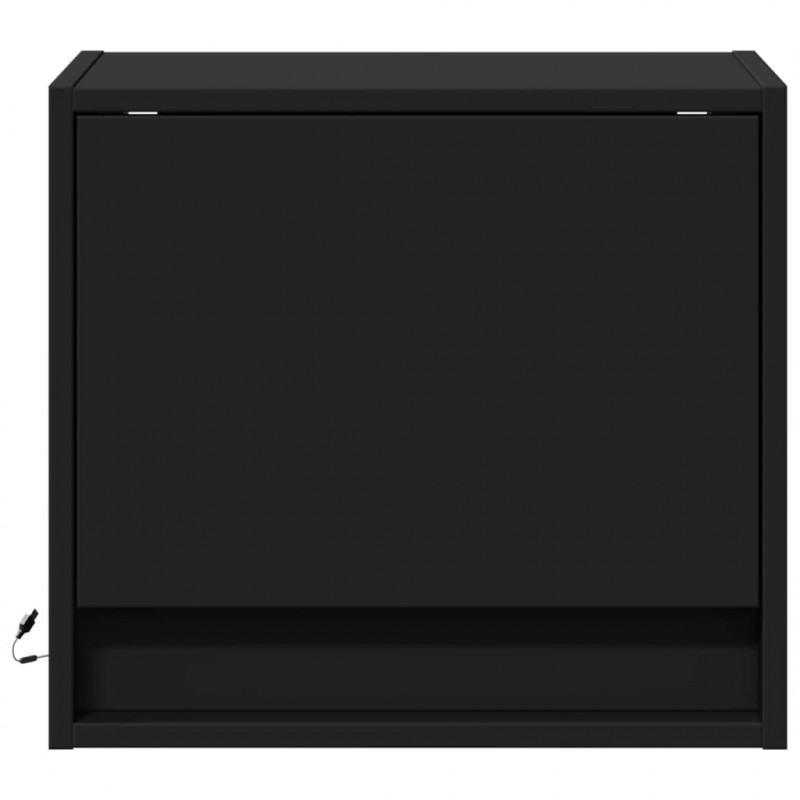 Wisząca szafka nocna z podświetleniem LED, czarna