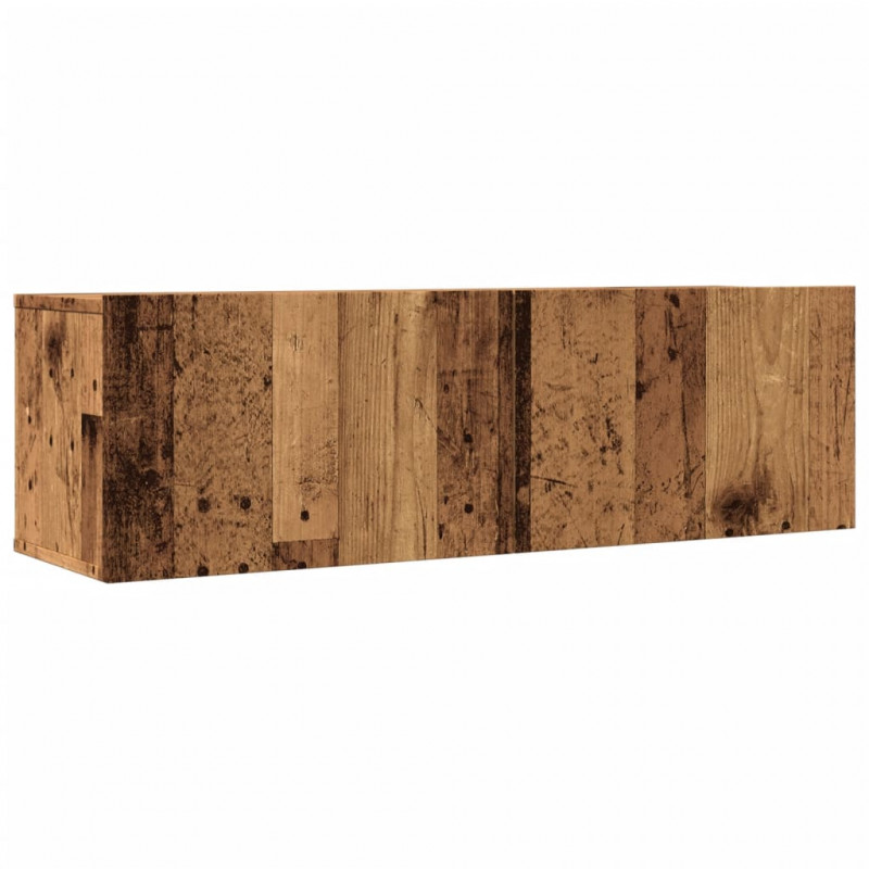 Ścienne szafki TV, 2 szt., stare drewno, 100x30x30 cm