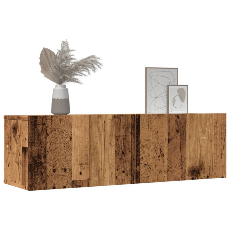Ścienne szafki TV, 2 szt., stare drewno, 100x30x30 cm