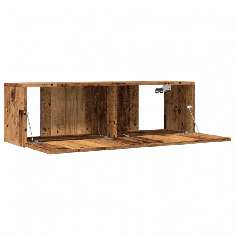 Ścienne szafki TV, 2 szt., stare drewno, 100x30x30 cm