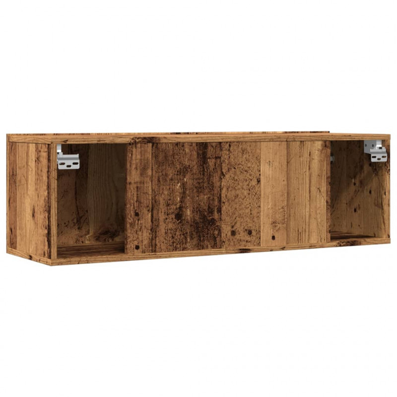 Ścienne szafki TV, 2 szt., stare drewno, 100x30x30 cm