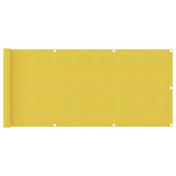 Parawan balkonowy, żółty, 75x500 cm, HDPE