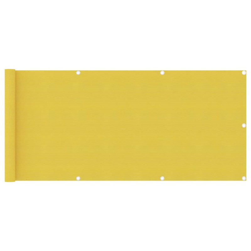 Parawan balkonowy, żółty, 75x500 cm, HDPE