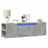 Ścienna szafka TV z LED, szarość betonu, 135x31x39,5 cm
