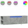 Ścienna szafka TV z LED, szarość betonu, 135x31x39,5 cm