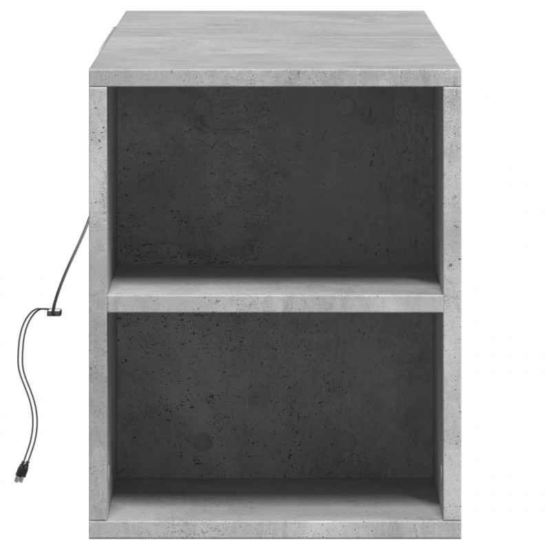 Ścienna szafka TV z LED, szarość betonu, 135x31x39,5 cm