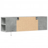 Ścienna szafka TV z LED, szarość betonu, 135x31x39,5 cm