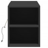 Ścienna szafka TV z LED, czarna, 135x31x39,5 cm