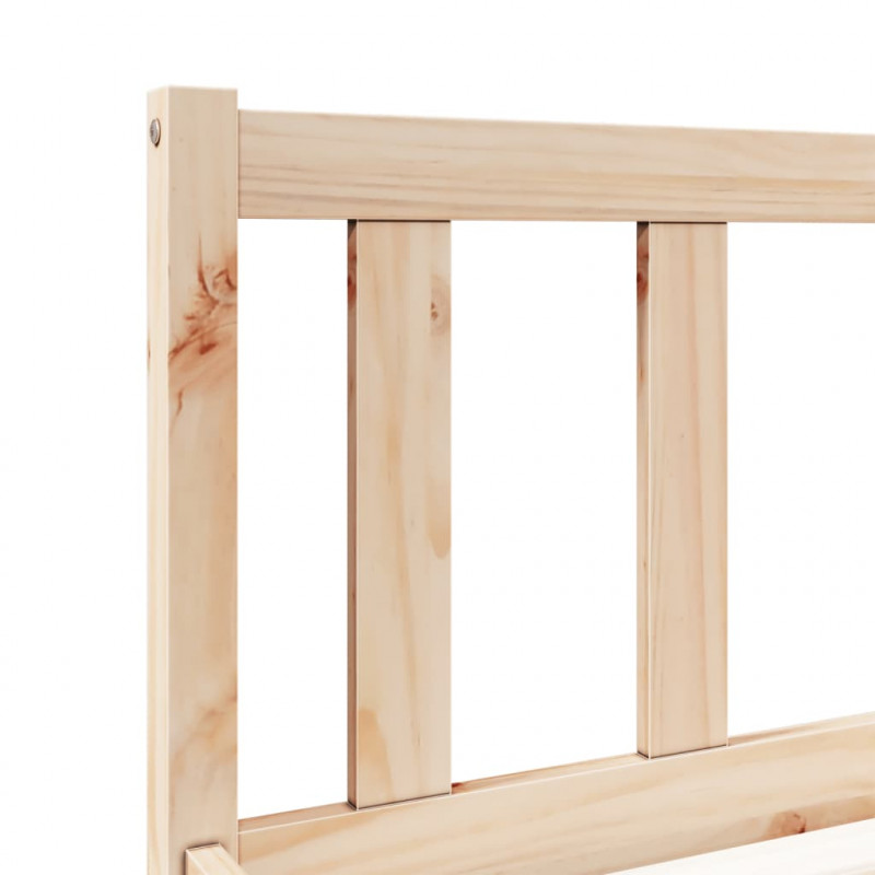 Dłuższe łóżko bez materaca, 80x210 cm, lite drewno sosnowe