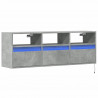 Ścienna szafka TV z LED, szarość betonu, 130x31x45 cm