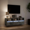 Ścienna szafka TV z LED, szarość betonu, 130x31x45 cm