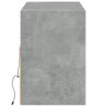 Ścienna szafka TV z LED, szarość betonu, 130x31x45 cm