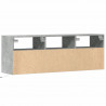 Ścienna szafka TV z LED, szarość betonu, 130x31x45 cm