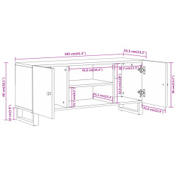 Szafka pod TV, brązowo-czarna 105x33,5x46 cm, lite drewno mango