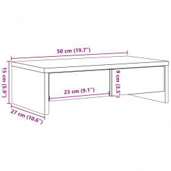 Podstawka pod monitor, z szufladami, dąb artisian, 50x27x15 cm