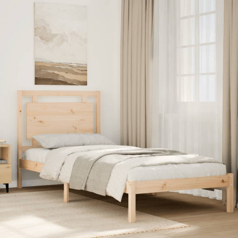 Dłuższe łóżko bez materaca, 100x210 cm, lite drewno