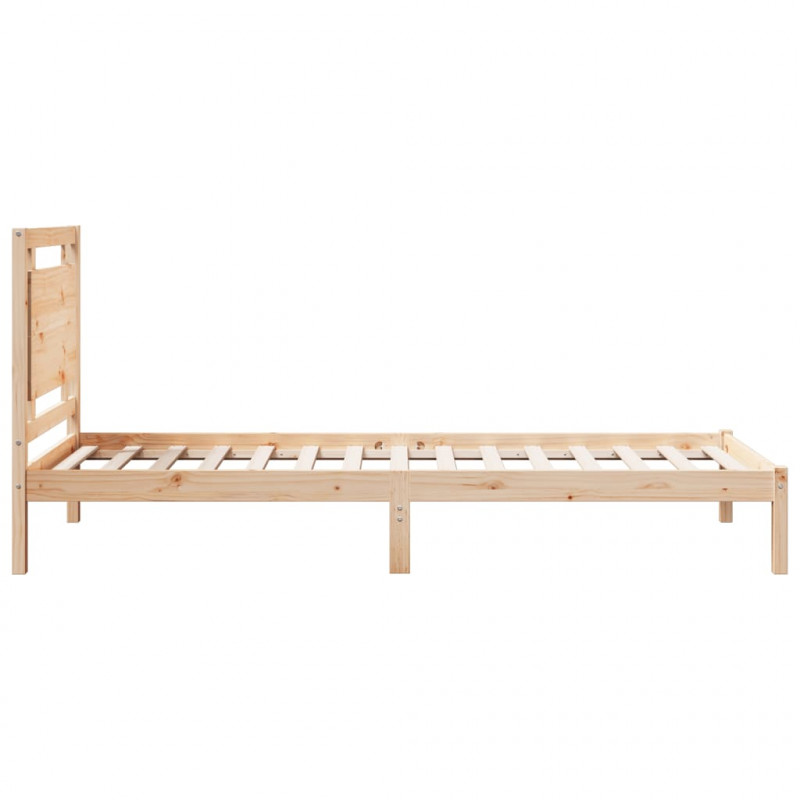 Dłuższe łóżko bez materaca, 100x210 cm, lite drewno