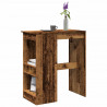 Stolik barowy z przegródkami, stere drewno, 90x47,5x103,5 cm