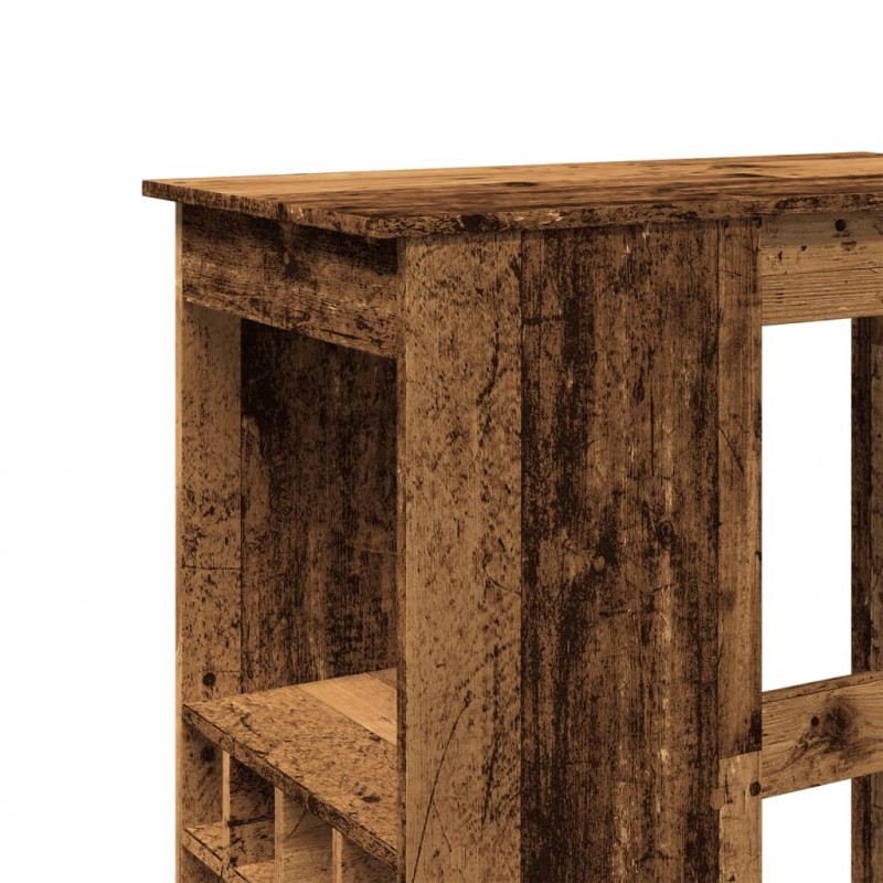Stolik barowy z przegródkami, stere drewno, 90x47,5x103,5 cm
