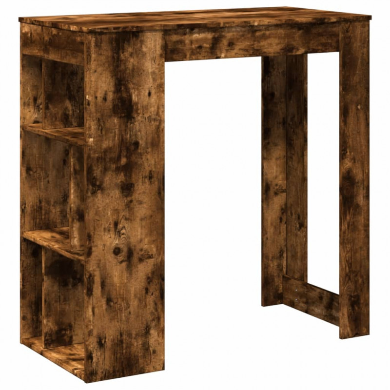 Stolik barowy z przegrodami, przydymiony dąb, 102x50x103,5 cm