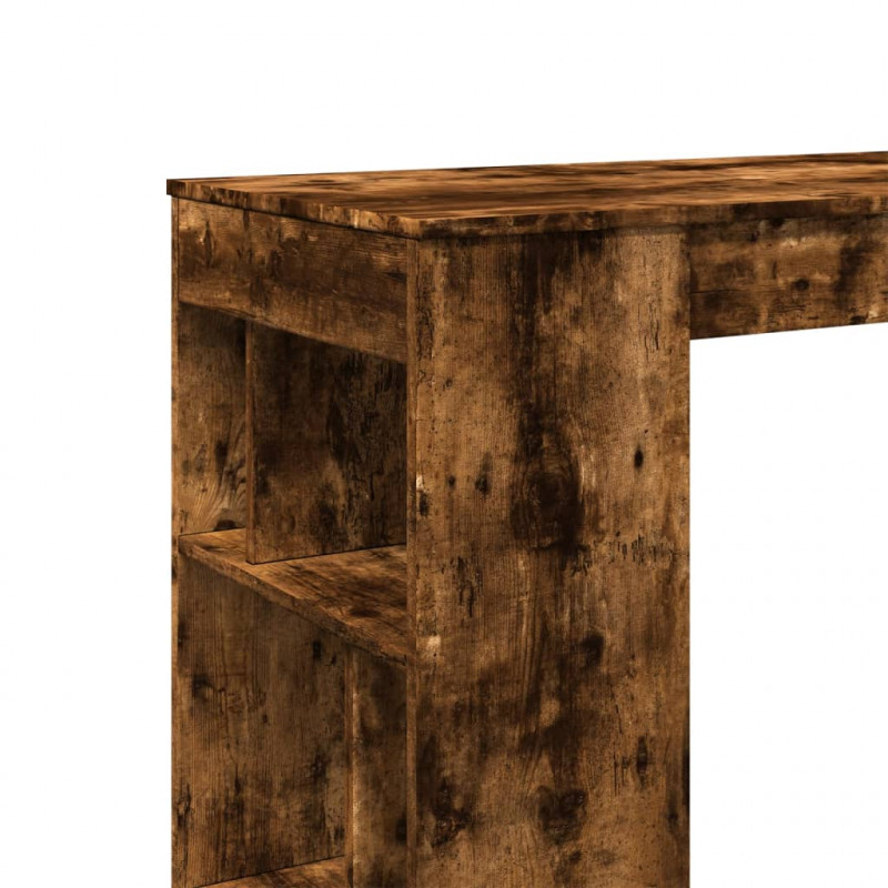 Stolik barowy z przegrodami, przydymiony dąb, 102x50x103,5 cm