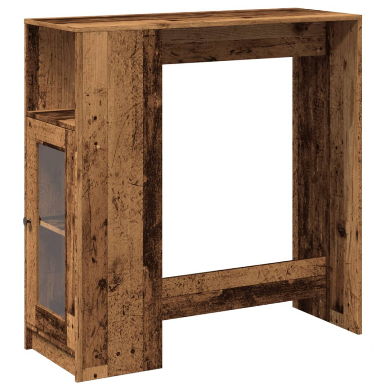 Stolik barowy z przegrodami, stare drewno, 101x40x103,5 cm