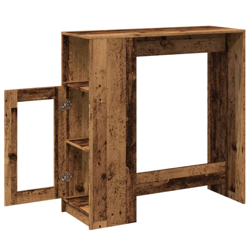 Stolik barowy z przegrodami, stare drewno, 101x40x103,5 cm