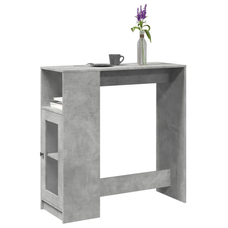 Stolik barowy z przegrodami, szarość betonu, 101x40x103,5 cm