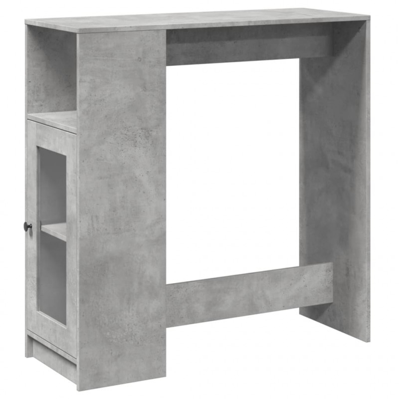Stolik barowy z przegrodami, szarość betonu, 101x40x103,5 cm