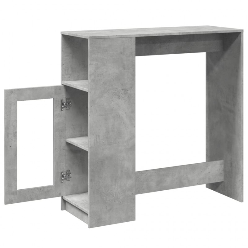 Stolik barowy z przegrodami, szarość betonu, 101x40x103,5 cm