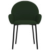 Krzesła stołowe, 2 szt., ciemnozielone, obite aksamitem