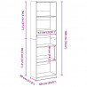 Regał na książki, dąb artisian, 60x30x189 cm