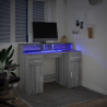 Biurko z podświetleniem LED, szary dąb sonoma, 120x55x91 cm