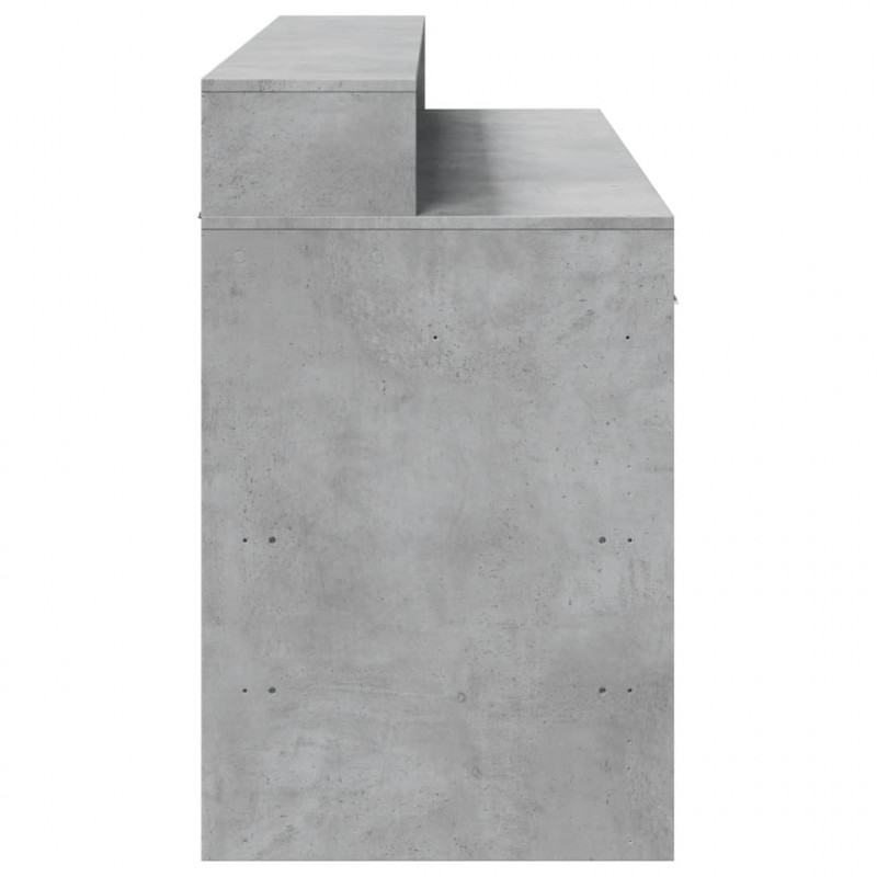 Biurko z podświetleniem LED, betonowa szarość, 140x55x91 cm