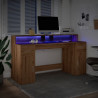 Biurko z podświetleniem LED, dąb artisian, 160x55x91 cm