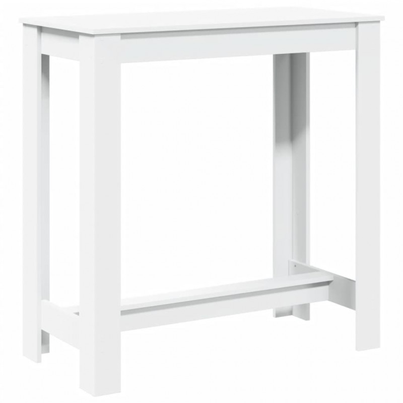 Stolik barowy, biały, 102x50x103,5 cm, materiał drewnopochodny