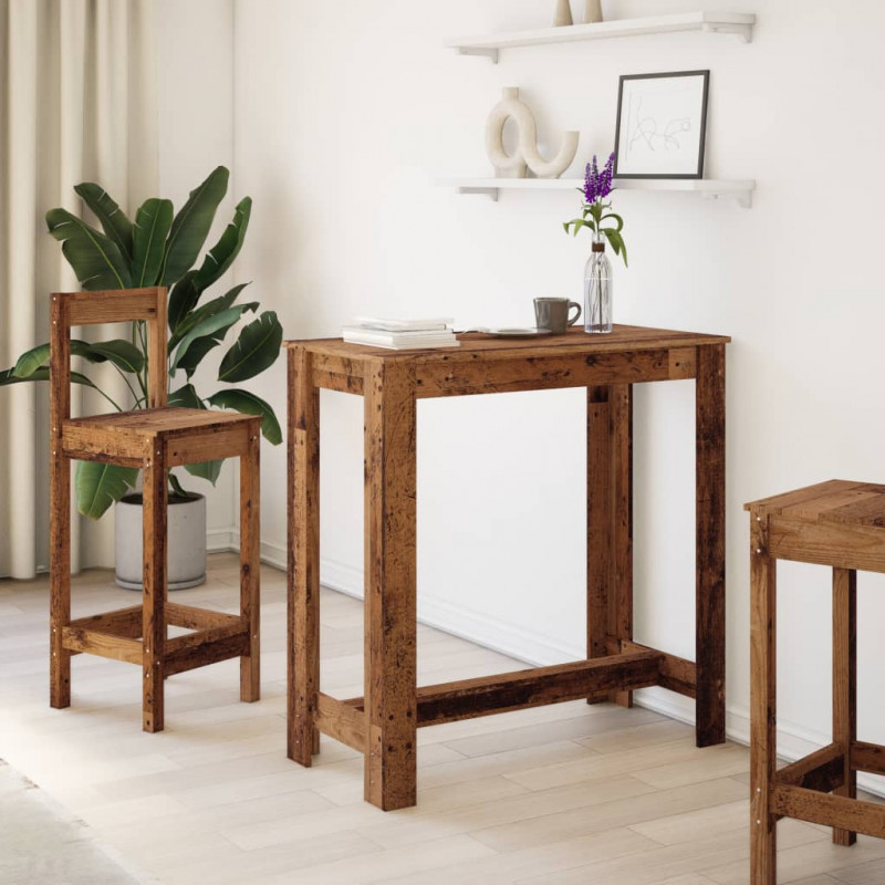 Stolik barowy, stare drewno, 102x50x103,5 cm