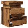 Szafka nocna z LED, stare drewno, 35x39x55 cm