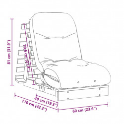 Sofa rozkładana futon, z materacem, woskowy brąz, 60x206x11 cm