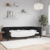 Sofa z funkcją spania, czarna, 100x200 cm, obita aksamitem