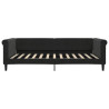 Sofa z funkcją spania, czarna, 100x200 cm, obita aksamitem
