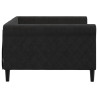 Sofa z funkcją spania, czarna, 100x200 cm, obita aksamitem