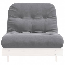 Sofa rozkładana typu futon, z materacem, biała, 80x206x11 cm