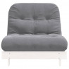 Sofa rozkładana typu futon, z materacem, biała, 80x206x11 cm