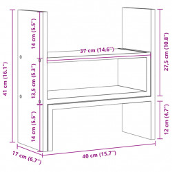 Organizer na biurko, regulowany, stare drewno, 40x17x41 cm