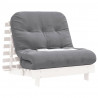 Sofa rozkładana typu futon, z materacem, biała, 90x206x11 cm