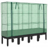 Podwyższona donica ze szklarnią, wygląd rattanu, 160x40x140 cm