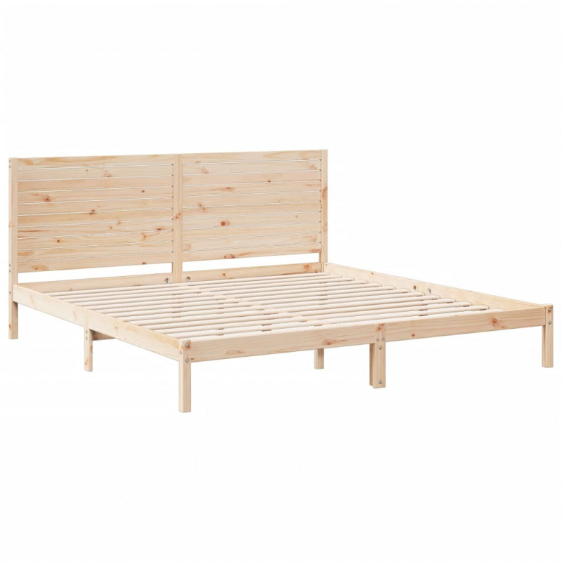 Dłuższe łóżko bez materaca, 200x220 cm, lite drewno