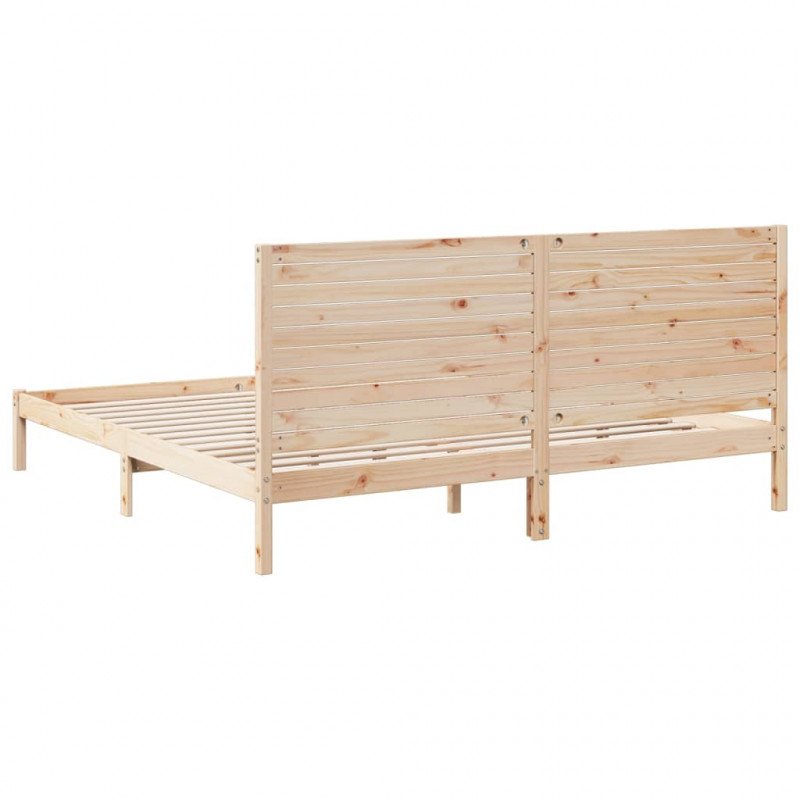 Dłuższe łóżko bez materaca, 200x220 cm, lite drewno