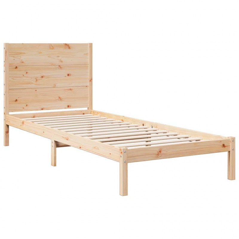 Dłuższe łóżko bez materaca, 100x210 cm, lite drewno